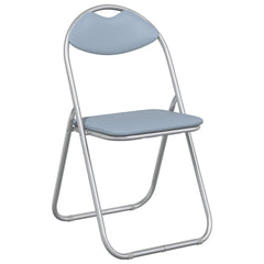 vidaXL Folding Chair 2 pcs Faux Leather Grey 48 x 43.5 x 81 cm 4