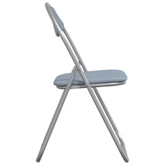 vidaXL Folding Chair 2 pcs Faux Leather Grey 48 x 43.5 x 81 cm 6