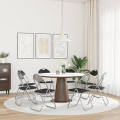 vidaXL Folding Chair 8 pcs Faux Leather Black and Grey 4