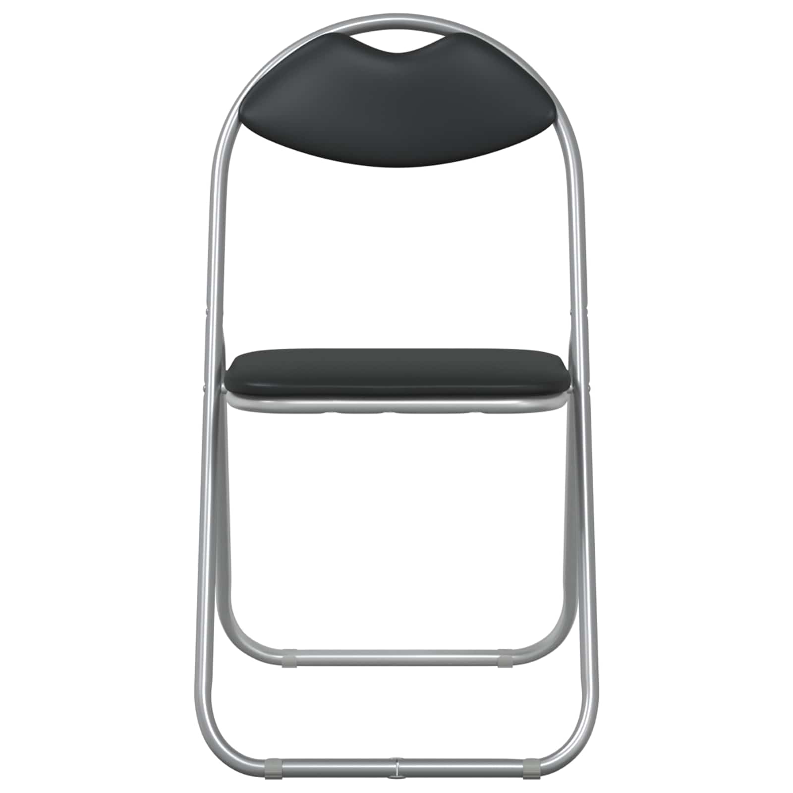 vidaXL Folding Chair 8 pcs Faux Leather Black and Grey 5