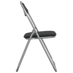 vidaXL Folding Chair 8 pcs Faux Leather Black and Grey 6