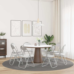 vidaXL Folding Chair 8 pcs Faux Leather White and Grey 4