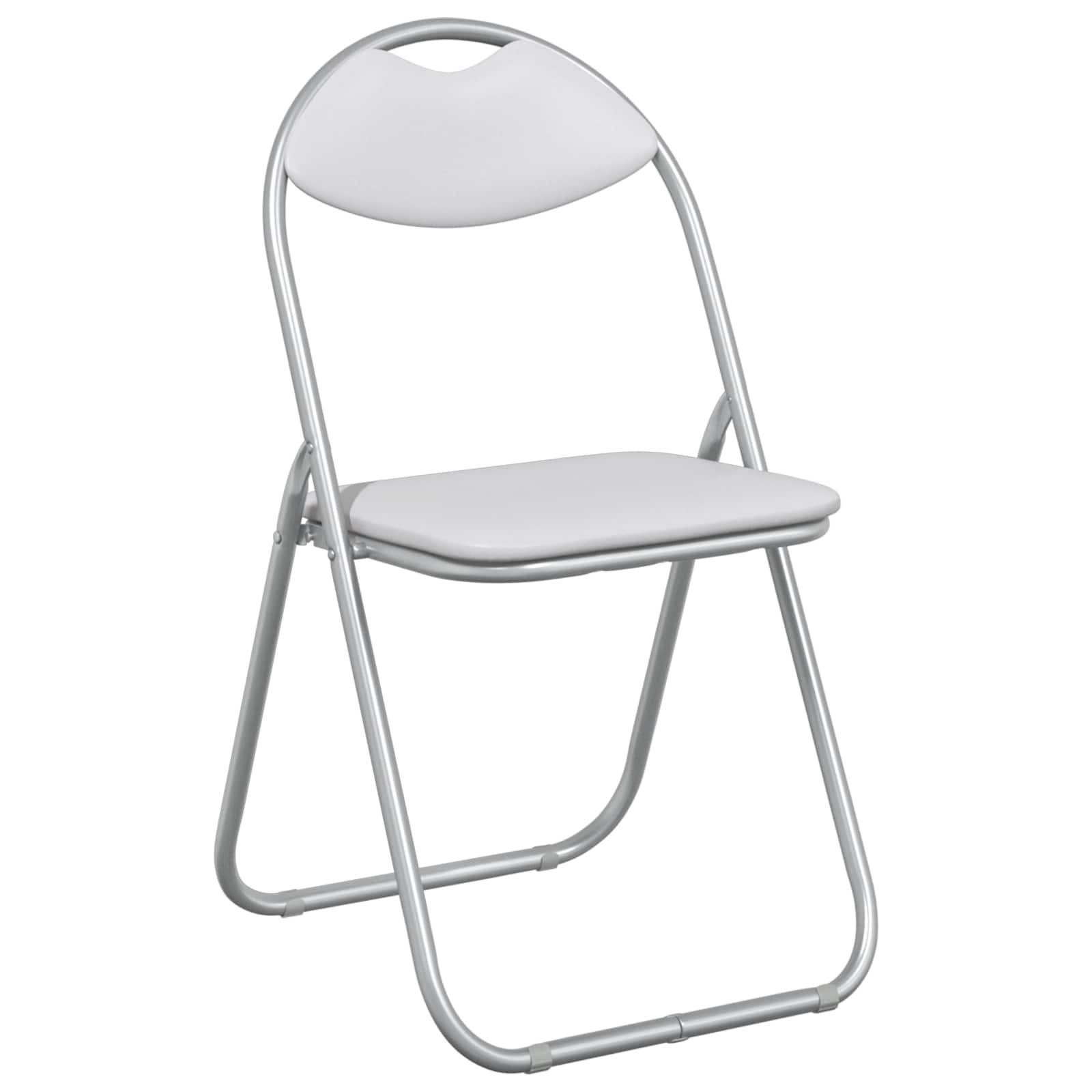 vidaXL Folding Chair 8 pcs Faux Leather White and Grey 2