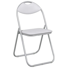 vidaXL Folding Chair 8 pcs Faux Leather White and Grey 2