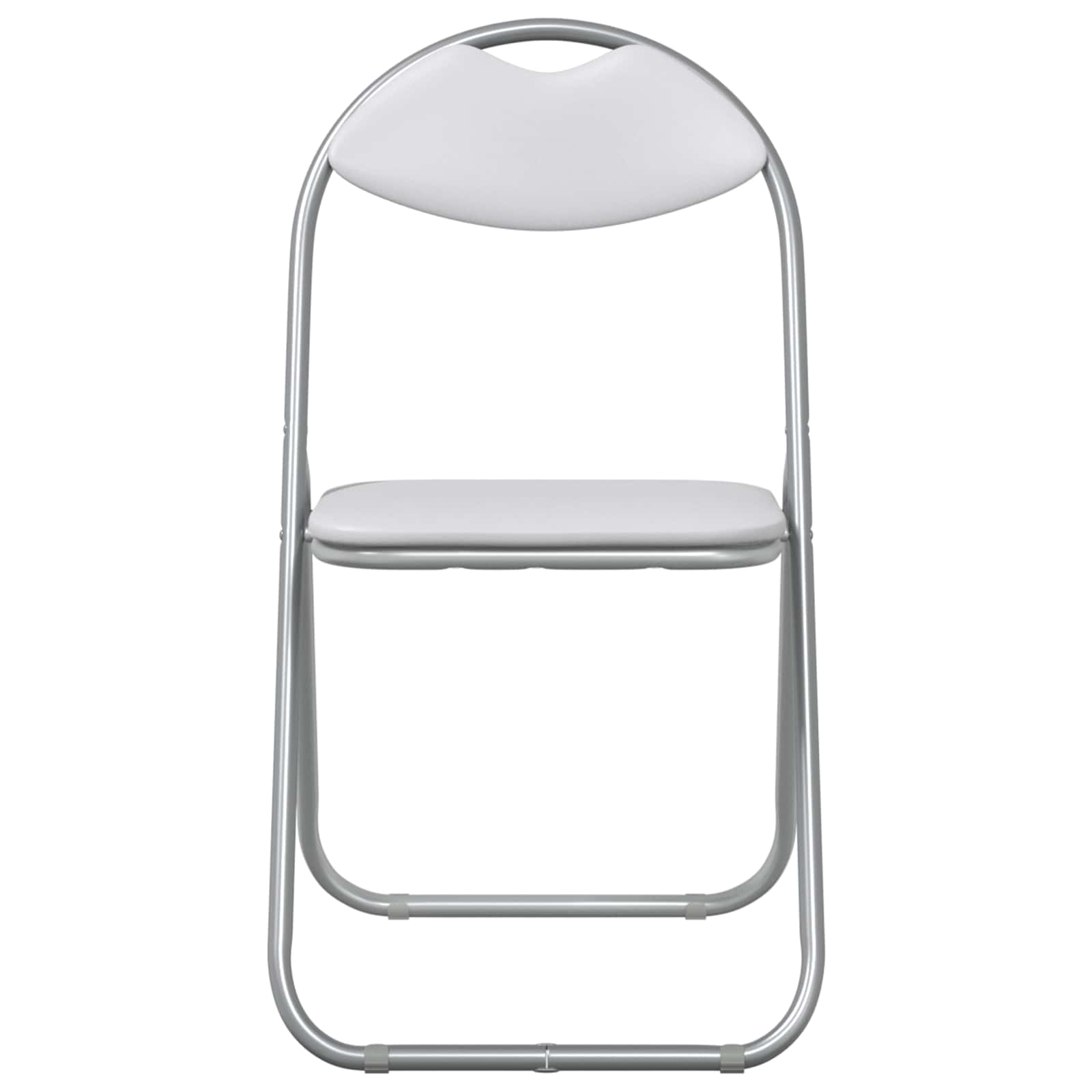 vidaXL Folding Chair 8 pcs Faux Leather White and Grey 5