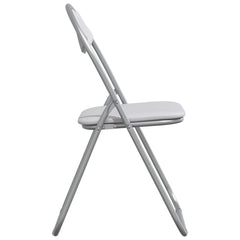 vidaXL Folding Chair 8 pcs Faux Leather White and Grey 6