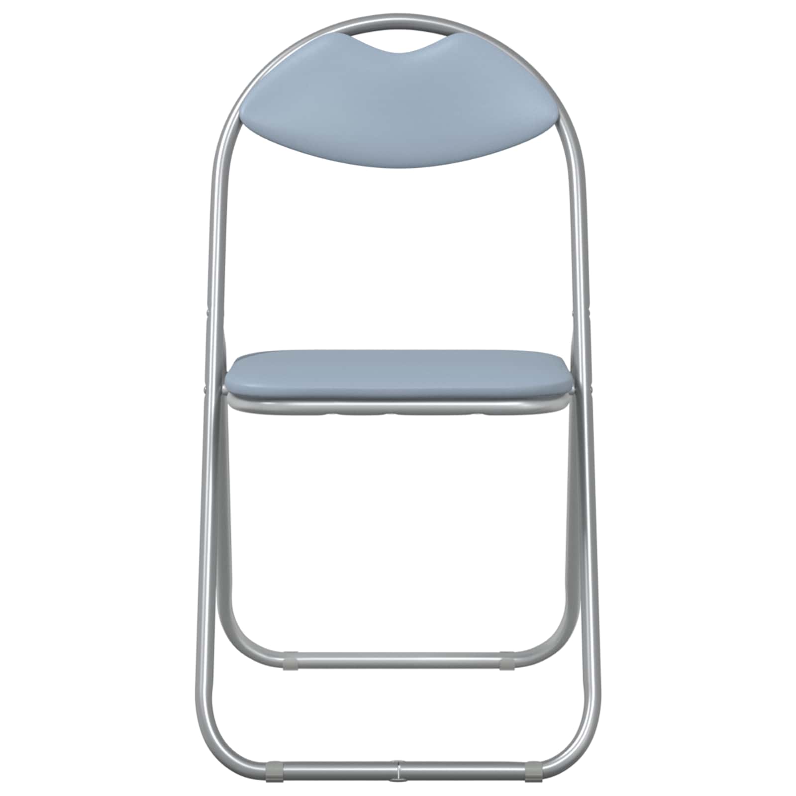 vidaXL Folding Chair 8 pcs Faux Leather Grey 48 x 43.5 x 81 cm 5