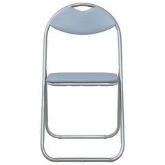 vidaXL Folding Chair 8 pcs Faux Leather Grey 48 x 43.5 x 81 cm 5