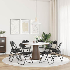 vidaXL Folding Chair 8 pcs Faux Leather Black 48 x 43.5 x 81 cm 4
