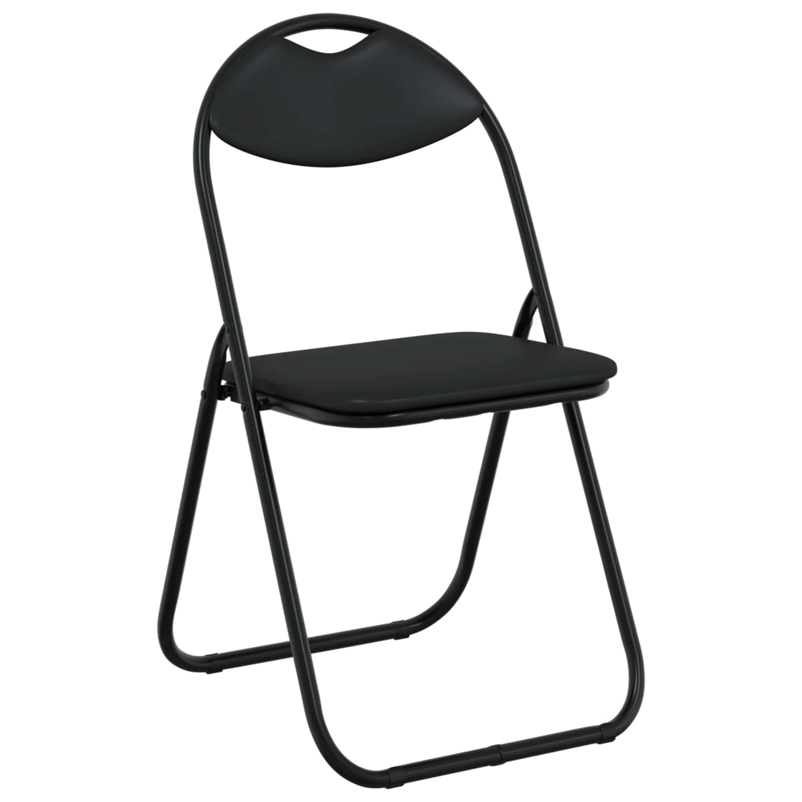 vidaXL Folding Chair 8 pcs Faux Leather Black 48 x 43.5 x 81 cm 2