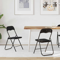 vidaXL Folding Chair 2 pcs Velvet Black 48 x 44 x 78 cm 1