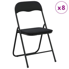 vidaXL Folding Chair 8 pcs Velvet Black 48 x 44 x 78 cm 3