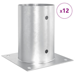 vidaXL Round Ground Anchor 12 pcs Silver 15 x 15 x 15 cm Metal 4