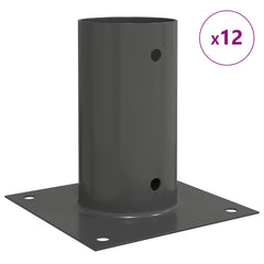 vidaXL Round Ground Anchor 12 pcs Anthracite 15 x 15 x 15 cm Metal 4