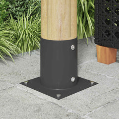 vidaXL Round Ground Anchor 4 pcs Anthracite 18 x 18 x15 cm Metal 1