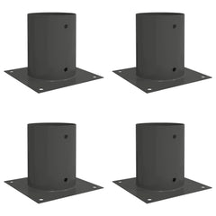vidaXL Round Ground Anchor 4 pcs Anthracite 18 x 18 x15 cm Metal 2