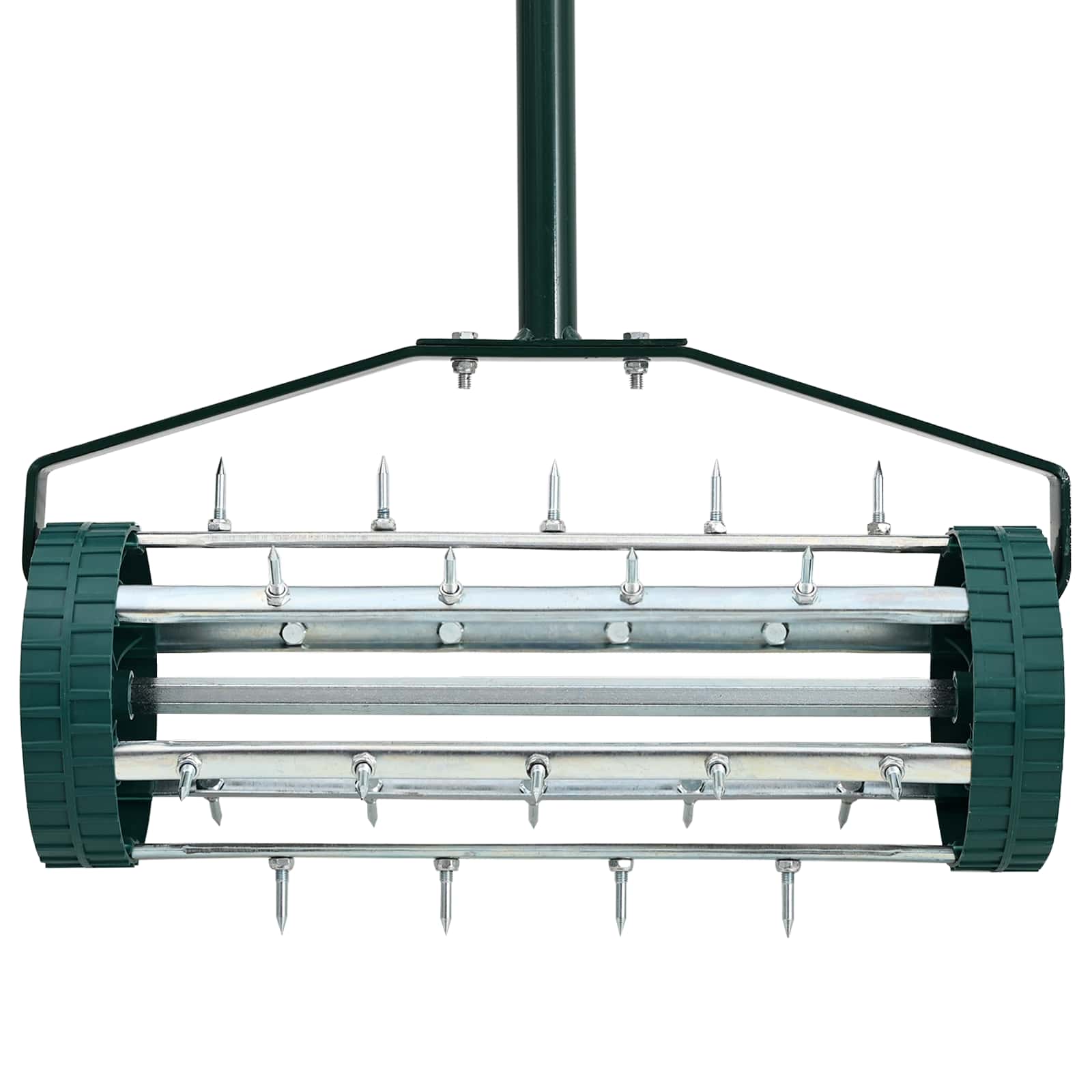 vidaXL Lawn Roller Pull with Aerator Clamps Green 127.5 x 44 cm Steel 4