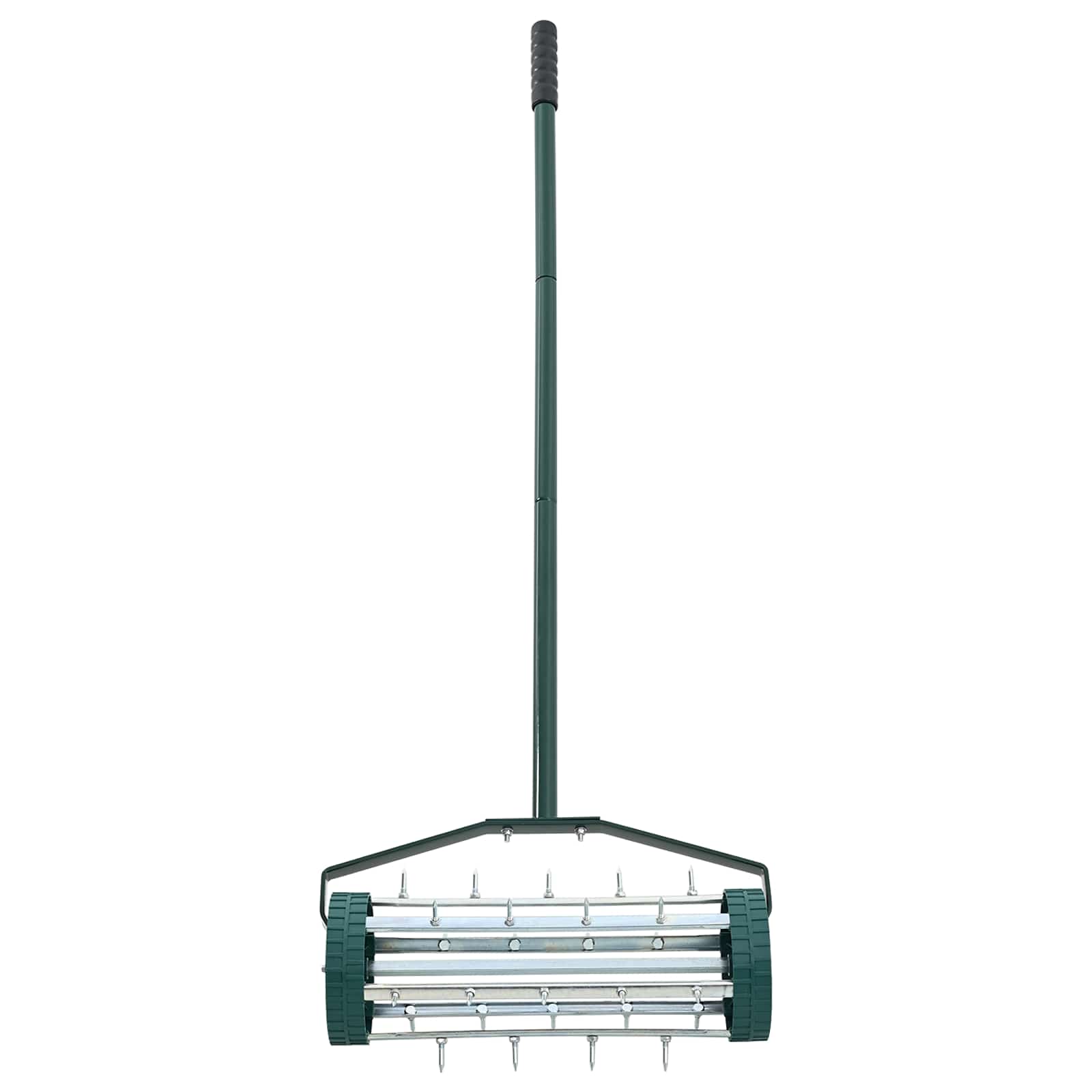 vidaXL Lawn Roller Pull with Aerator Clamps Green 127.5 x 44 cm Steel 3