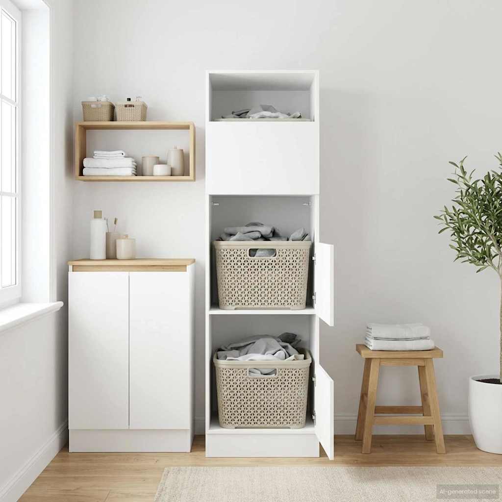 Laundry Cabinet 50 x 68 x Engineered wood White 162 cm