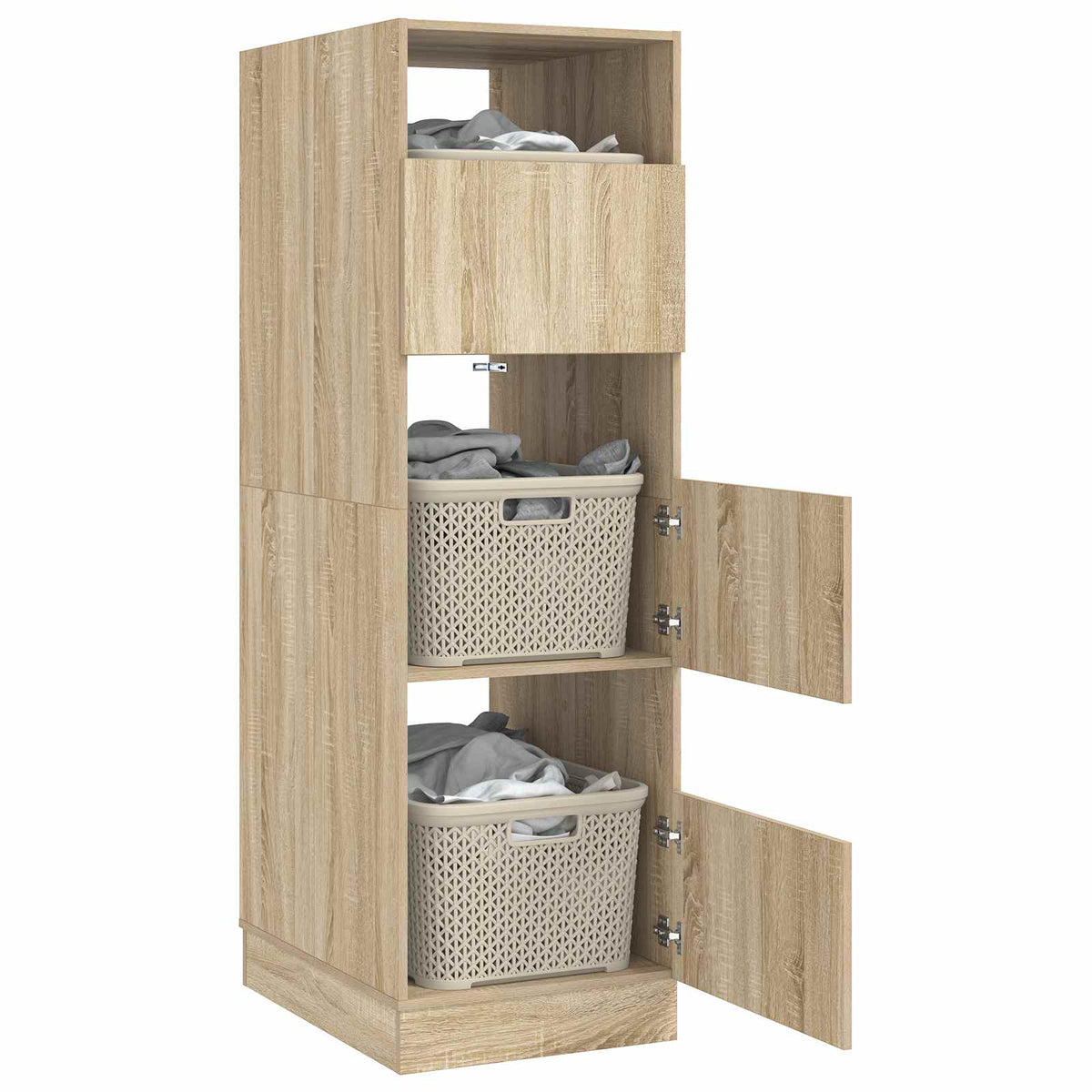 Laundry Cabinet 50 x 68 x Engineered wood Sonoma oak 162 cm