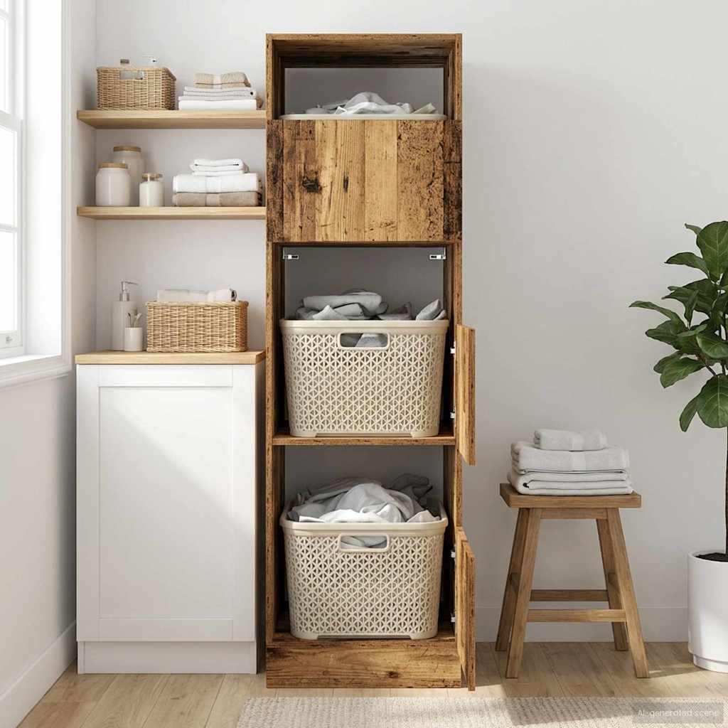 Laundry Cabinet 50 x 68 x Engineered wood Old wood 162 cm