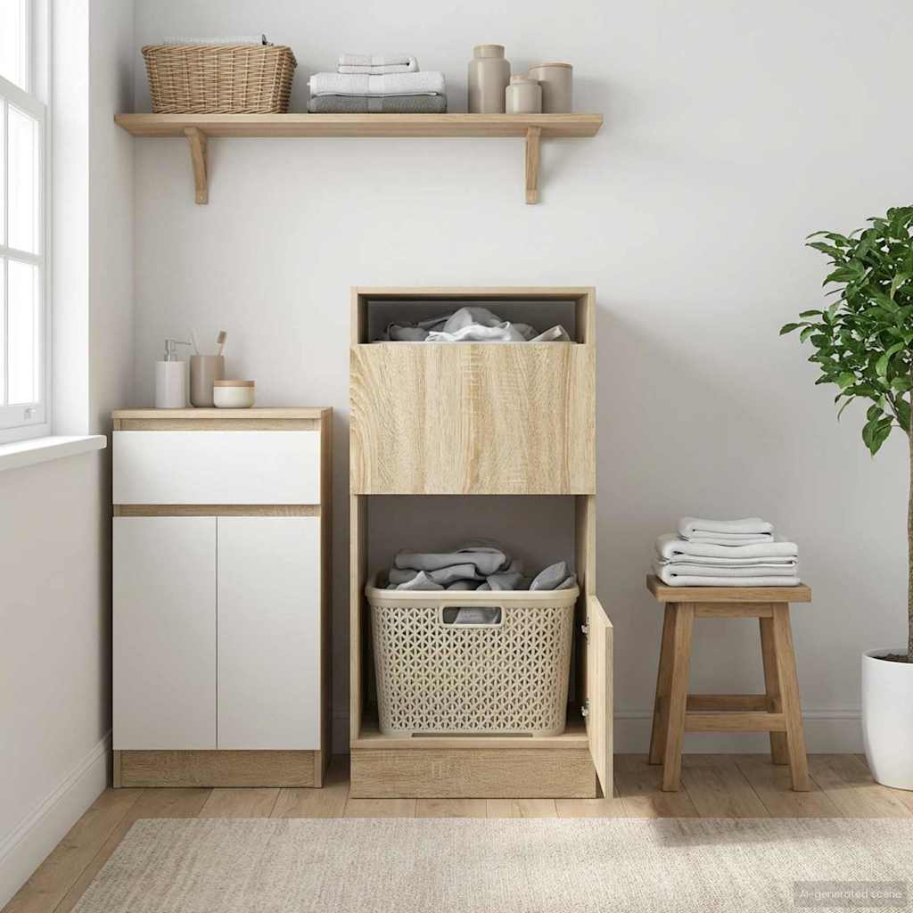 Laundry Cabinet 50 x 68 x Engineered wood Sonoma oak 102 cm