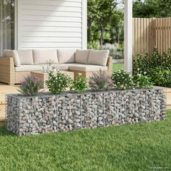 vidaXL Gabion Raised Bed Galvanised Steel Silver