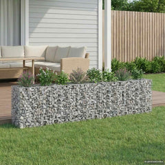 vidaXL Gabion Raised Bed Galvanised Steel Silver