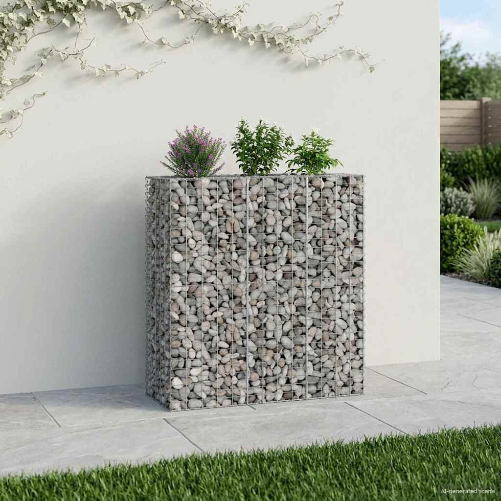 vidaXL Gabion Raised Bed Galvanised Steel Silver