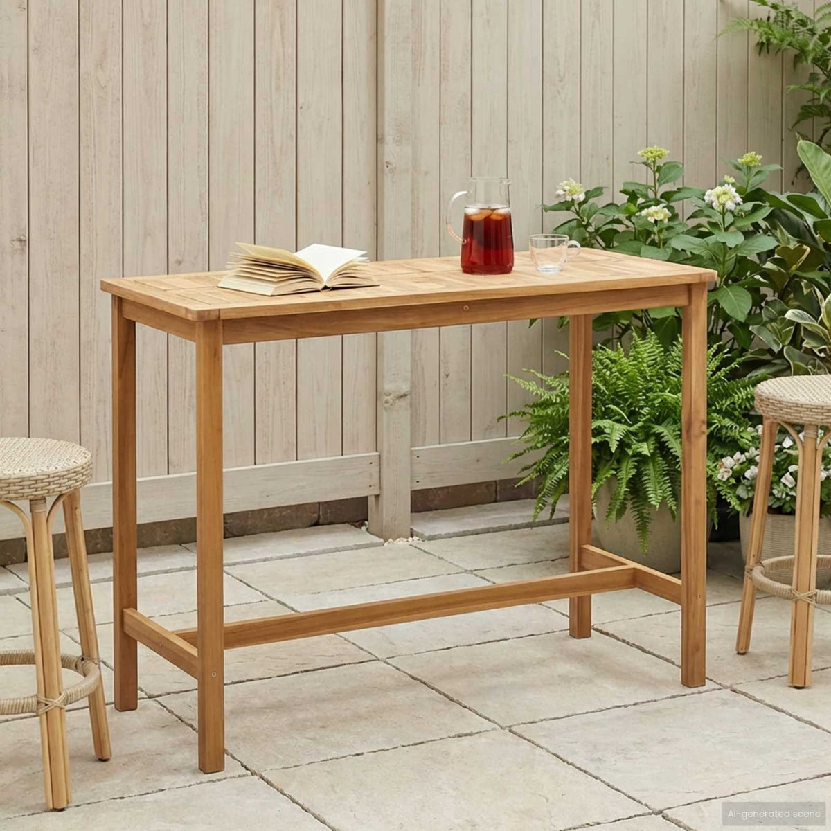 Bar Table Natural Solid-Teak 150 cm 75 cm
