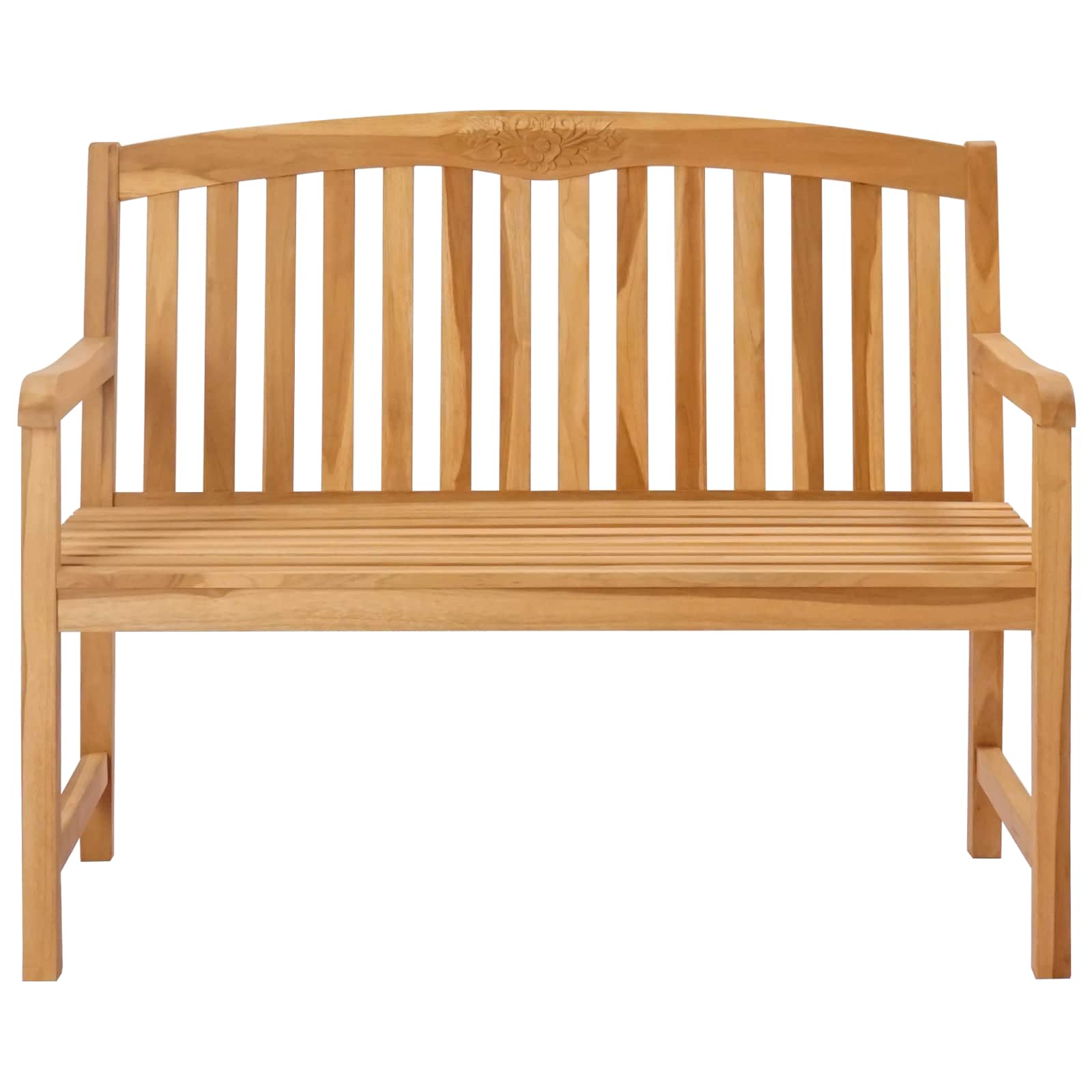 vidaXL Handcarved Rose Bench 114 x 60.5 x 95 cm Solid Teak Wood 3