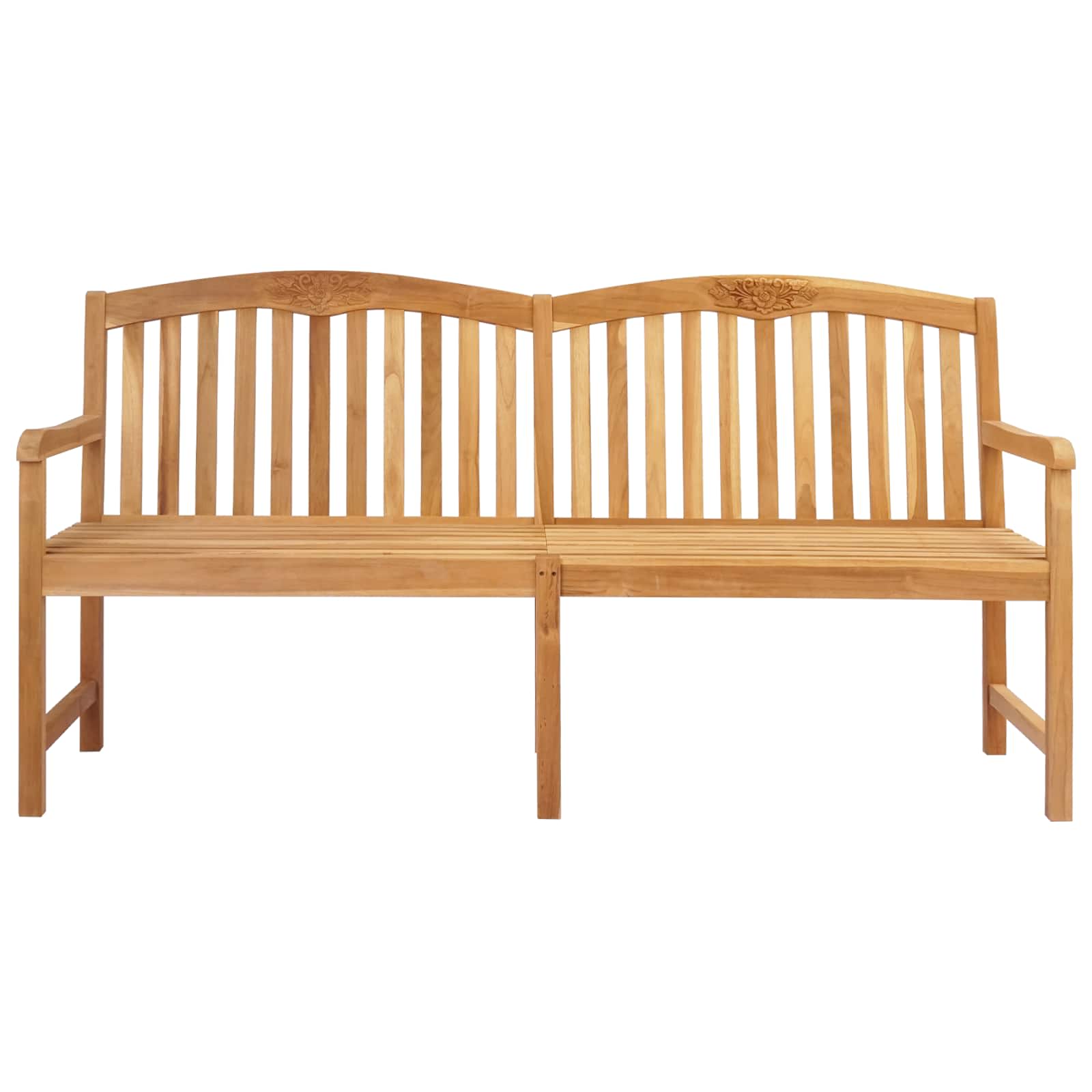 vidaXL Handcarved Rose Bench 150 x 60 x 90 cm Solid Teak Wood Natural 3