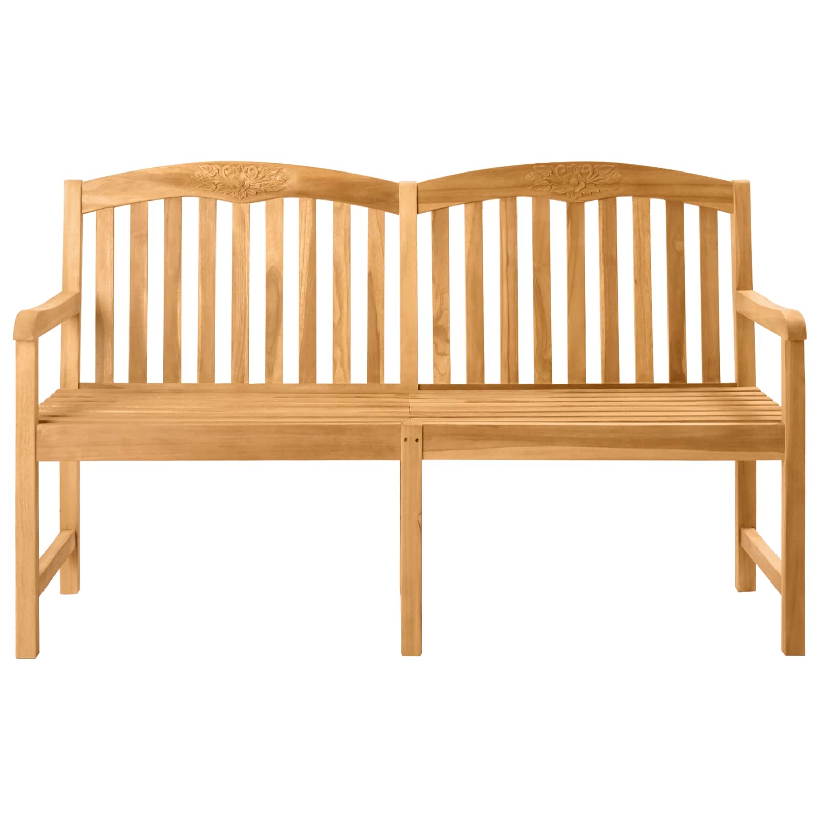 vidaXL Handcarved Rose Bench 179.5 x 61 x 90 cm Solid Teak Wood 3