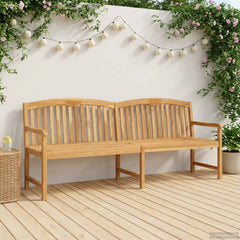 vidaXL Handcarved Rose Bench 228 x 60 x 90 cm Solid Teak Wood Natural 1