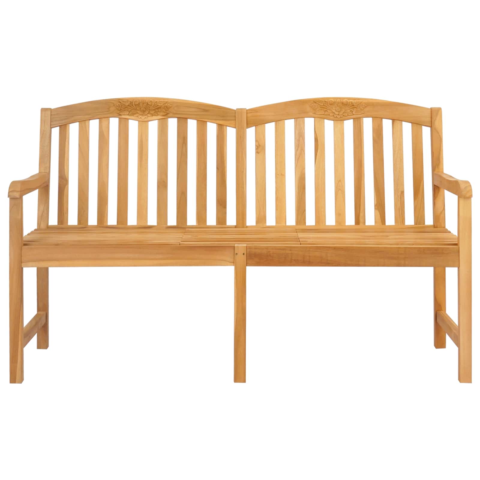 vidaXL Handcarved Rose Bench 150.5 x 60 x 95 cm Solid Teak Wood 4