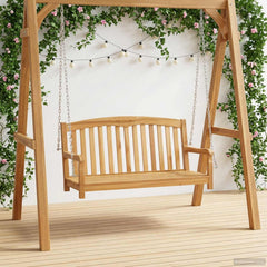 vidaXL Swing Bench 114 x 61 x 61.5 cm Solid Teak Wood Natural 1