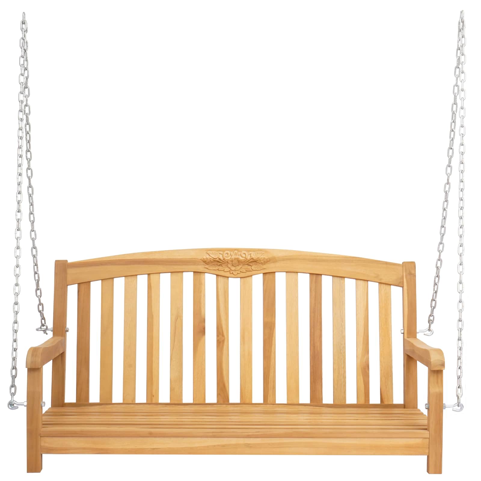 vidaXL Swing Bench 114 x 61 x 61.5 cm Solid Teak Wood Natural 3