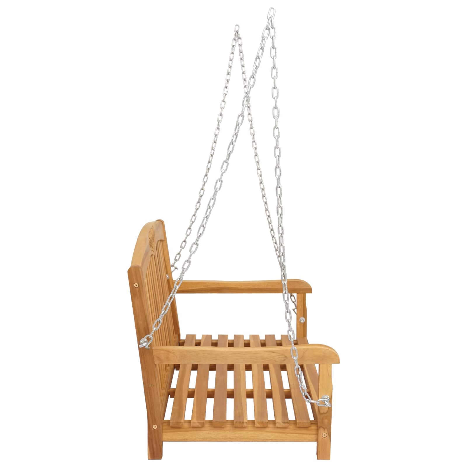 vidaXL Swing Bench 114 x 61 x 61.5 cm Solid Teak Wood Natural 4