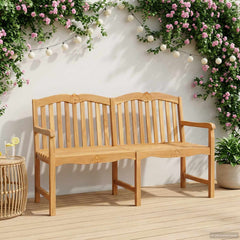 vidaXL Handcarved Rose Bench 150 x 60.5 x 95 cm Solid Teak Wood 1