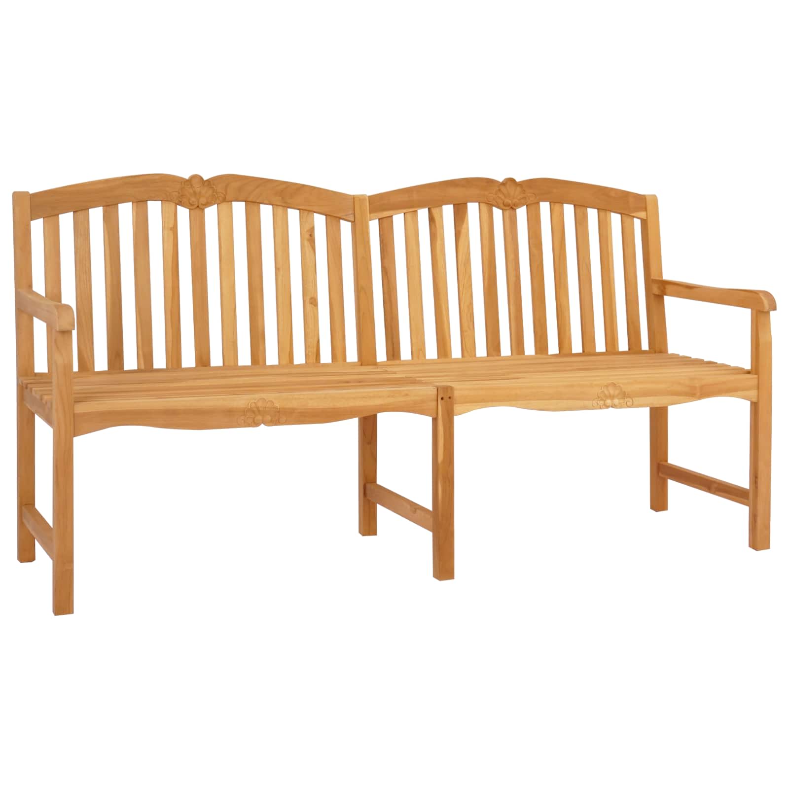 vidaXL Handcarved Rose Bench 180.5 x 60 x 96 cm Solid Teak Wood 2