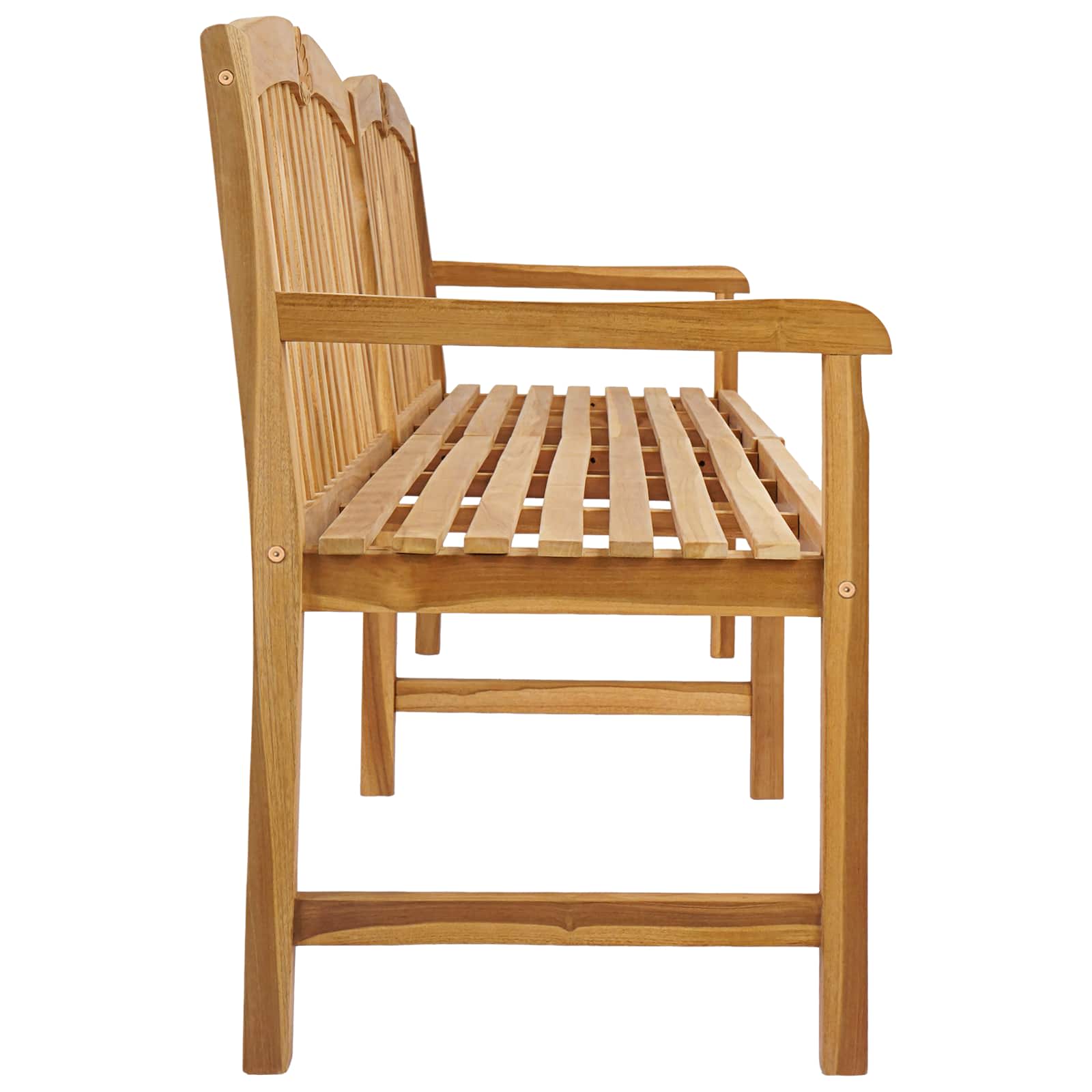 vidaXL Handcarved Rose Bench 228 x 61 x 94.5 cm Solid Teak Wood 4