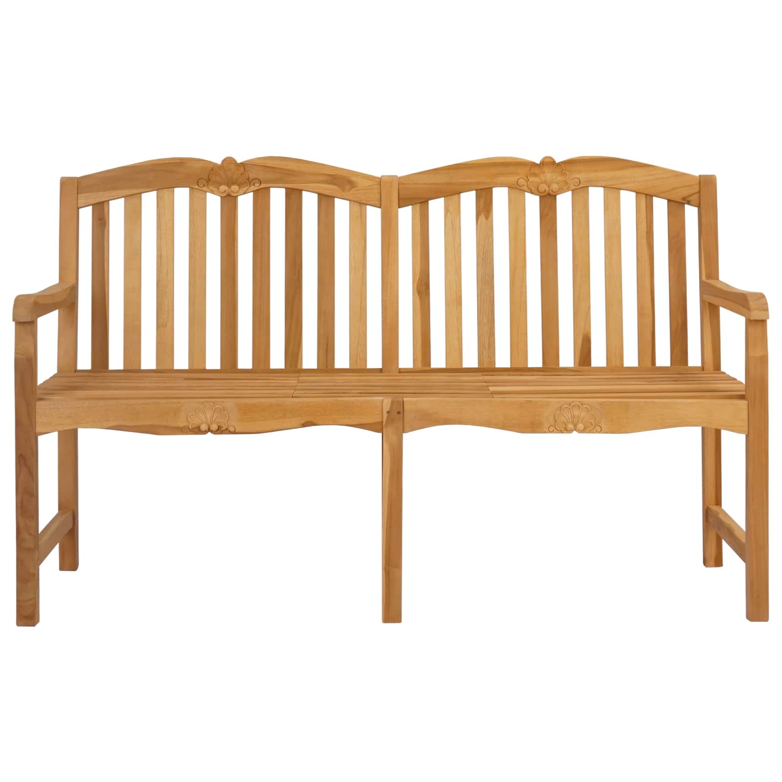 vidaXL Handcarved Rose Bench 155 x 60 x 94 cm Solid Teak Wood Natural 4