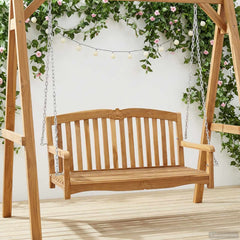 vidaXL Swing Bench 114 x 60 x 60.5 cm Solid Teak Wood Natural 1