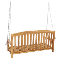 vidaXL Swing Bench 114 x 60 x 60.5 cm Solid Teak Wood Natural 5