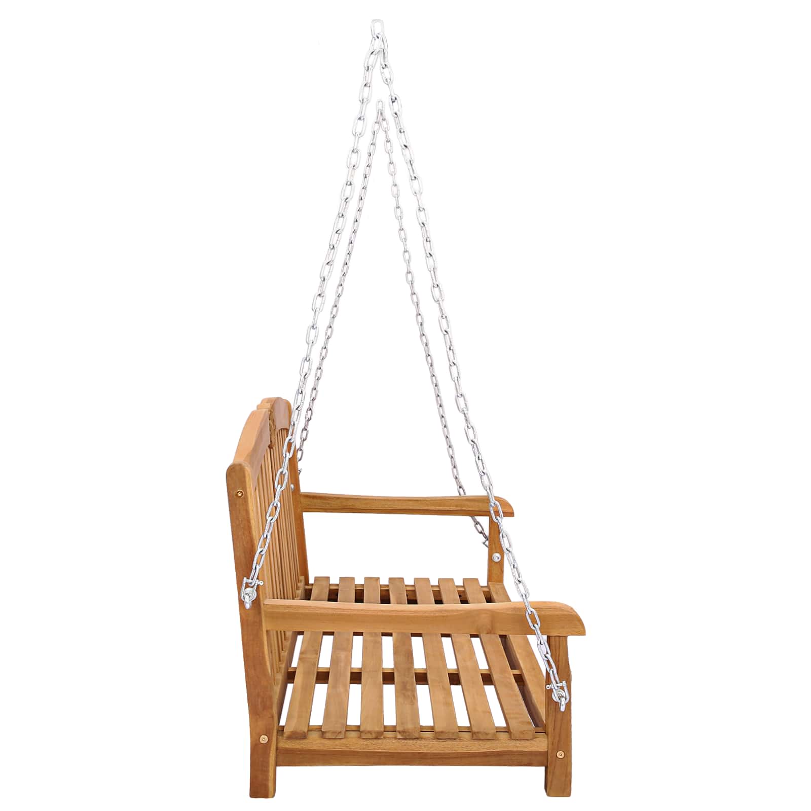 vidaXL Swing Bench 114 x 60 x 60.5 cm Solid Teak Wood Natural 4