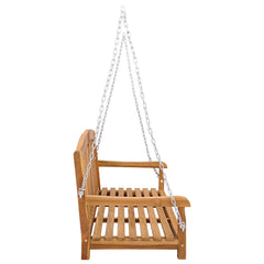 vidaXL Swing Bench 114 x 60 x 60.5 cm Solid Teak Wood Natural 4