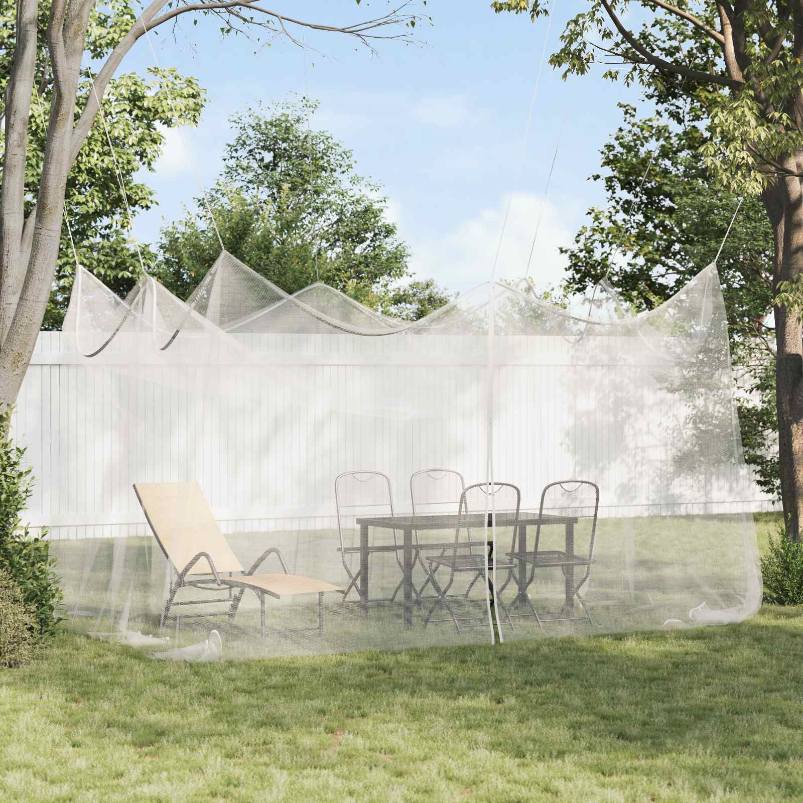 vidaXL Garden Mosquito Net 220 mesh White 3 x 4.5 x 2.5 m Polyester 1