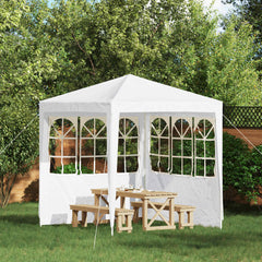 vidaXL Party Tent Sidewall 2 pcs 200 x 195 cm White PE and Steel 1
