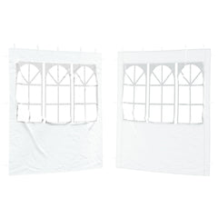 vidaXL Party Tent Sidewall 2 pcs 200 x 195 cm White PE and Steel 2