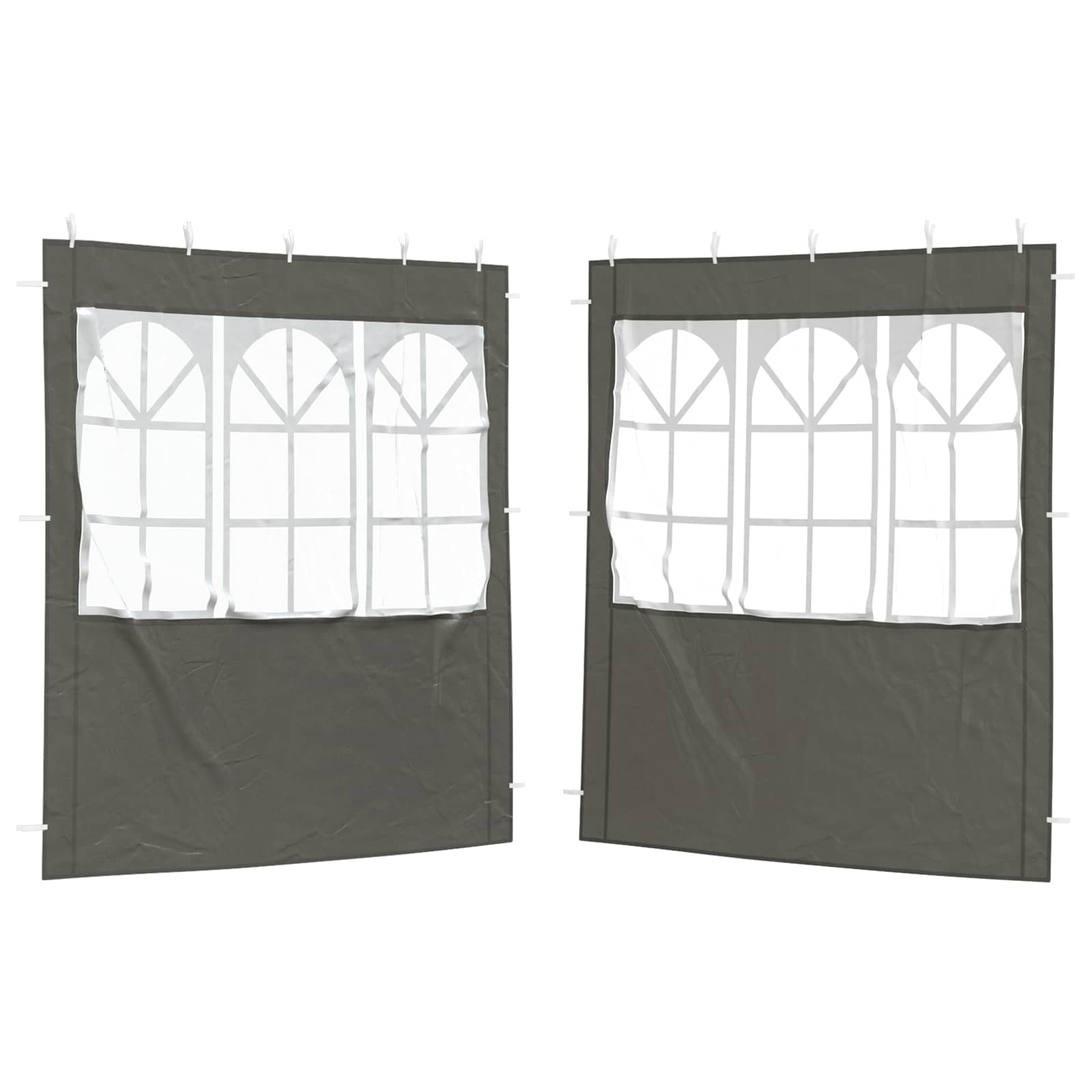 vidaXL Party Tent Sidewall 2 pcs 200 x 195 cm Anthracite PE and Steel 2